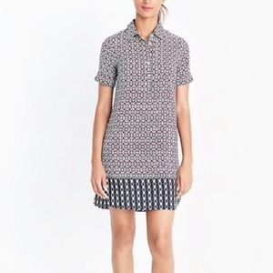 J Crew geometric short sleeved collared dress